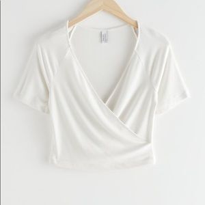 & Other Stories Ribbed Wrap Top